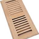 Homewell Red Oak Wood Floor Register, Drop in Vent with Damper, 4x10 Inch, Unfinished