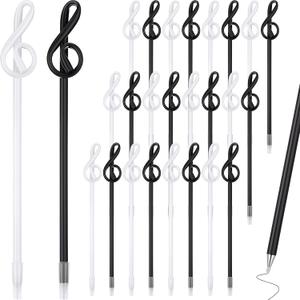 Lincia 24 Pcs Musical Note Ballpoint Pens 0.7 mm Black Ink Music Note Shaped Decorative Pens for Student and Music Teacher Gifts, Party Favors