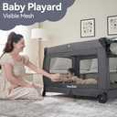 Pamo Babe Portable Playpen Foldable Playard for Baby and Toddler Mattress, Changing Table for Newborn Portable Playard (Black)