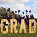 Aurelema Graduation Decorations 2026, 4FT Grad Marquee Letters with Lights, Large Light Up Grad Sign for Class of 2026, Graduation Party Photo Backdrop for High School College Senior