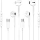 USB C Headphones for iPhone 17 16,2 Pack Type C Wired Earbuds with Microphone & HiFi Stereo Remote Noise Cancelling Earphones for iPhone 17/17 Pro Max/17 Air/ 15/15Pro/16/16 Pro Max,iPad,Galaxy S23