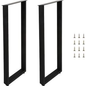 Counter Height Table Legs, Heavy Duty Metal Furniture Legs, Rectangular Iron Legs for Kitchen Island, Breakfast Bar, Counter Table & DIY Furniture, Set of 2 (Black, 34 inch, 17.71, Inches)