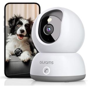 blurams Pet Camera 2K, Cameras for Home Security with One-Touch Call, Dog Camera w/Color Night Vision, Motion Tracking, Cloud & SD Card Storage (2.4GHz Wi-Fi)