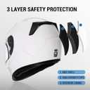 TRIANGLE Kids Motorcycle Helmets Youth Full Face Helmet Lightweight with 2 Visors DOT Approved, XL