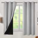 BGment Light Grey Blackout Curtains for Bedroom - Black Out Curtains 63 Inch Long Thermal Insulated Grommet Total Room Darkening Window Drapes for Living Room, 2 Panels, 42 x 63 Inch