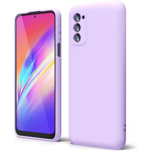 oakxco for Moto Edge 2021/Edge 2021 5G UW Phone Case Liquid Silicone, Thin Slim Soft Rubber TPU Plain Smooth Gel Cover for Women Girl, Matte Solid Protective & Shockproof, Lilac Lavender Light Purple
