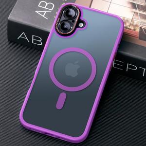 JUESHITUO for iPhone 16 Plus Case with 1X Screen Protector, [Tailored for MagSafe] [Mil-Grade Shockproof Defense] with Integrated Lens Protection Translucent Phone Case for iPhone 16 Plus, Purple