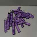 MotiMind 24 Pcs Cheer Gifts Bulk Cheerleader Team Gift Lip Balm and Holder Keychain Lanyard Set Cheer Party Favor Theme Portable Lipstick Holder and Lanyard for Valentines Team Sports Supplies(Purple)