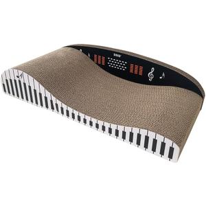 DEKU Premium Corrugated Cat Scratching Pads, Recyclable Durable Sofa Scratchers & Lounger - Interactive Play for Indoor Cats (Piano-24in)