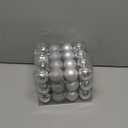 Emopeak 24Pcs Christmas Balls Ornaments for Xmas Christmas Tree - 4 Style Shatterproof Christmas Tree Decorations Hanging Ball for Holiday Wedding Party Decoration (Silver, 1.6"/4.2CM), 2 Pack