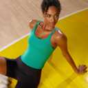 RUNNING GIRL Yoga Tank Tops for Women Built in Shelf Bra B/C Cups Strappy Back Activewear Workout Compression Tops (Green, L)