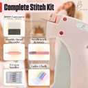 2 x Stitch for Clothes Mini Sewing & Tagging Kit with 5 Ultra-Fine Needles, 1,000 Black & 1,000 White 4.4mm Fasteners, Scissors, Double-Head Threader & Chalk for Clothing Repairs