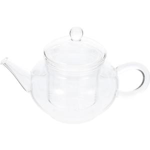 Cabilock Glass Teapot with Infuser, Heat-Resistant Glass Tea Kettle with Infuser, 20.3 Oz Transparent Teapot for Home and Office, Easy to Clean, Ideal for Loose Leaf Tea (16X9.5X9CM)