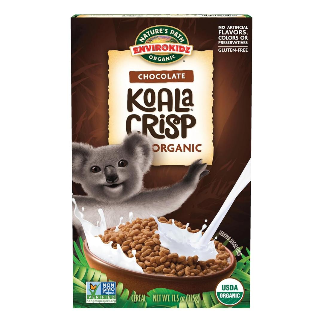 EnviroKidz Organic Koala Crisp Cereal, 11.5 oz (Pack of 1), Chocolate, Gluten Free, Non-GMO, Fair Trade, by Nature's Path, Best Before Sept. 30, 2025
