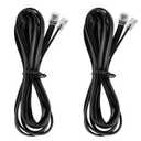 LanSenSu RJ12 Cable Phone Cord RJ12 6P6C Male to Male Straight Wired for Both Data and Voice Use - 2Pack (Black, 6.6FT)