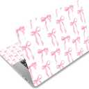 Pink Bow White 12 12.1 13 13.3 14 15 15.4 15.6 in Skin Laptop Sticker Decal, Netbook Skins for Notebook PC, Universal Vinyl Laptop Decor Cover for Women Girls, Waterproof Art Protector