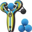 Mischief Maker Wooden Slingshot - Surfs Up Series - Real Wood Slingshot for Kids, 4 Soft Foam Balls and Storage Bag - Ages 4+