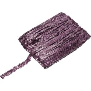 MECCANIXITY Elastic Sequins Trim 3 Row Flat 25 Yards 0.8" Dark Red
