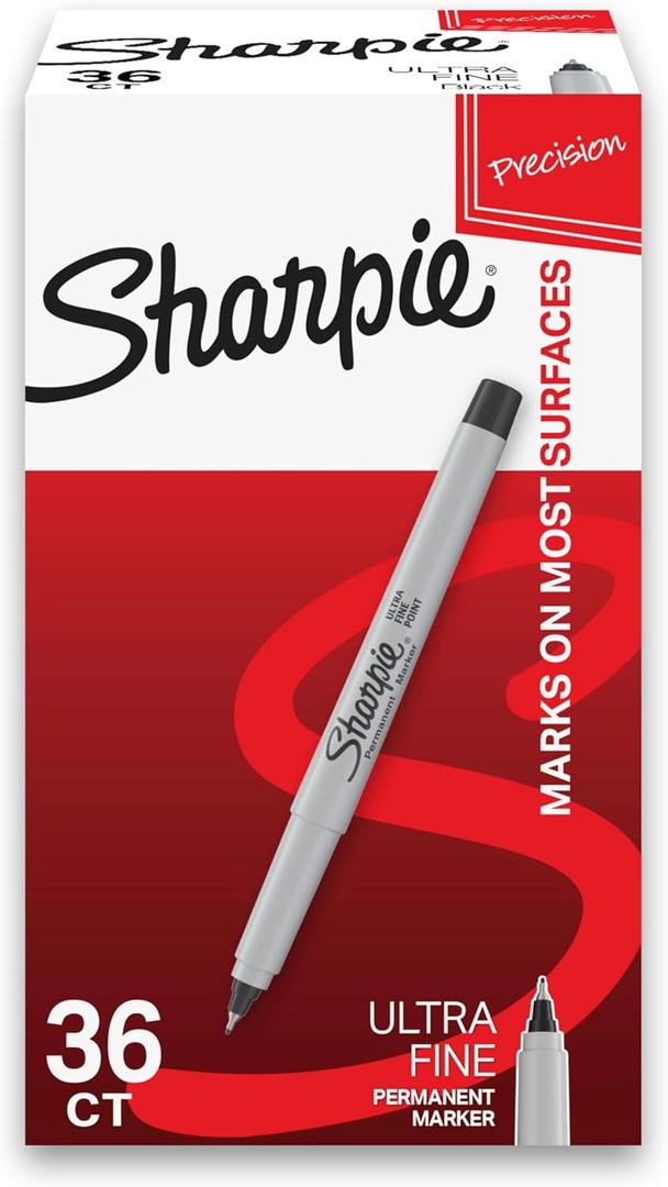 Sharpie 24390235 Permanent Marker Ultra Fine Tip Black Ink 36/Box (2082960)
