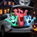Trunk or Treat Car Decorations Kit Inflatable Ghost, Halloween Trunk or Treat Car Decorations, Halloween Inflatables Outdoor Decoration, Blow up Yard Decoration Inflatable Ghost with Built-in LEDs