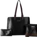 ECM 3pcs Vegan Tote Set for Women-Stylish Top Handle Laptop Bag Purse Sling Handbag Cosmetic Pouch bag-Travel Work Leisure