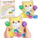 Sean's Choice Color Sorting Toys for Toddlers, Roadtrip Travel Essenstial Fine Motor Autism Fidget Preschool Classroom Activities for Kids Easter Basket Stuffer (Cat)
