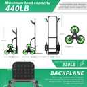 Teprovo Stair Climbing Hand Truck 440lb Heavy Duty Dolly Cart for Stairs Thickened Upgraded Steel Tube Folding Stair Climbing Trolley with Six Wheels and Telescoping Handle