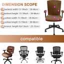 Tallew 4 Pcs Office Chair Covers Set Computer Universal Protective Stretchable Chair Seat Covers Desk Armrest Slipcovers Pads Office Cushion Backrest for Rotating(Brown)