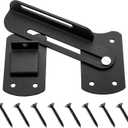 Hedume 8.8" Flip Gate Latch Lock with Padlock Hole, 3.5mm Heavy Duty Iron Adjustable Door Latch for Outdoor Gate, Wooden Fence, Sliding and Swing Open Door, Shed Door, Barn Door, Garage, Yard