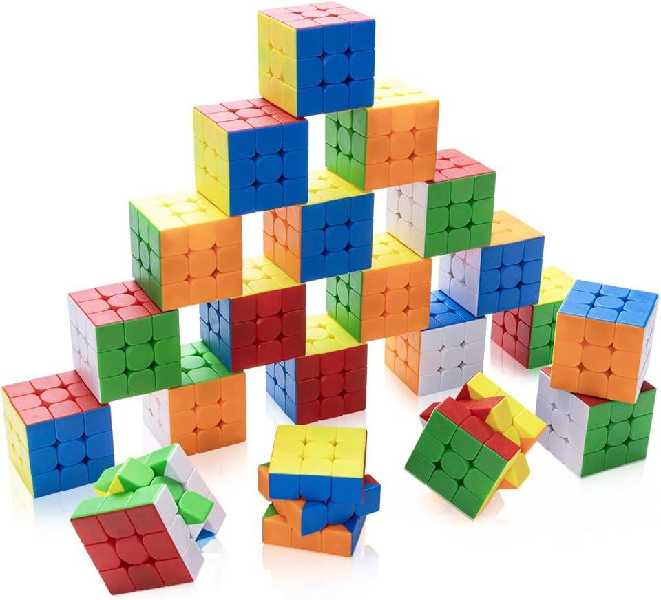 20 Pack Speed Cube Set,Magic Cube for Party Favors 3x3x3 Stickerless Magic Cube