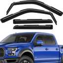 in-Channel Rain Guards Fit for Ford F150 2021 2022 2023 2024 2025, Durable Side Windows Rain Guard Wind Deflectors 2021-2025 F150 Rain Guard Black 4 PCS