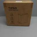 TIPGO Small Bathroom Trash Can with Lid Soft Close, Step Pedal, 1.3 Gallon / 5 Liter Stainless Steel Slim Garbage Can for Office, Diaper Waste Basket with Removable Inner Bucket (Green)