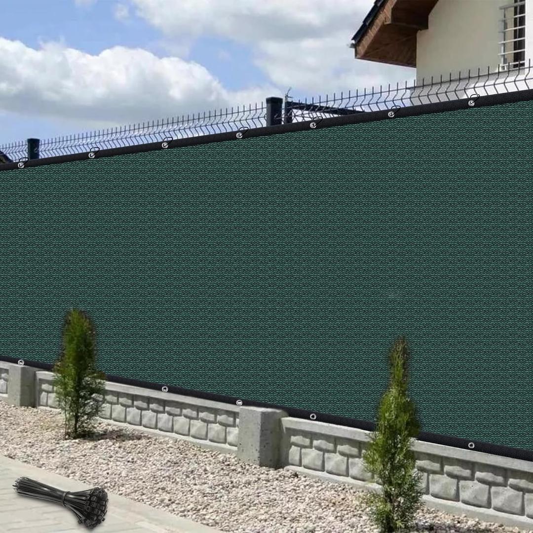 Privacy Screen 6' x 50' for Fence, Patios, Balcony, Heavy Duty Fence Privacy Screen 170 GSM 90% Blockage Fencing Mesh Shade for Wall Garden Outdoor Home Decoration, Green