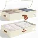 KitHero Under Bed Storage Containers, 70L Large Capacity, Stackable Closet Organizers and Storage with Sturdy Frames, Underbed Storage Bins with Lids, Under Bed Drawers for Blankets, Quilt, Shoe