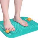 Atsuwell Acupressure Foot Massage Mat, 5-Zone Reflexology Mat with Dual Massage Ball Tracks, Portable Foot Pressure Point Pad for Stress Relief, Arch & Heel Pain, Home & Gym Use, 20.1'' x 17 ''