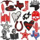 18Pcs Cowboy Iron On/Sew On Patches Embroidered Applique for Jackets Backpacks Jeans Clothes