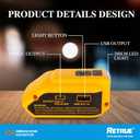 Battery USB Charger Adapter for DeWalt 20V MAX Battery Generator Power Converter with USB Charger Type C and LED Lights for Work RV Camping Travel, Tool Only