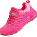 KUBUA Kids Sneakers for Boys Girls Running Tennis Shoes Lightweight Breathable Sport Athletic (Pink), Size: 1 Big Kid