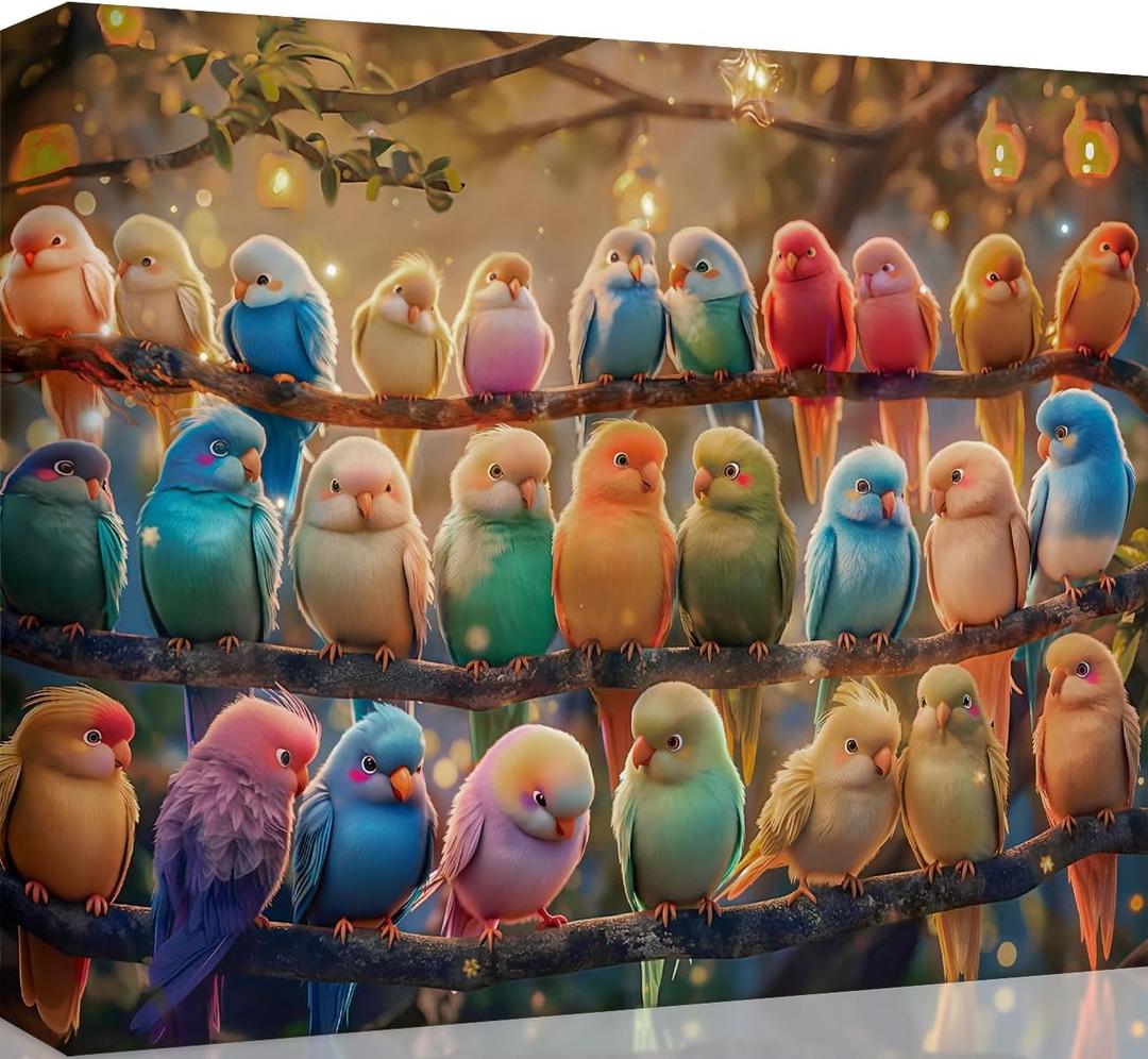 Parrot Family Puzzles for Adults 1000 Pieces, Colorful Bird Jigsaw Puzzles with Cute Parrots and Lovebirds, Challenging and Relaxing Puzzle, for Women and Bird Lovers