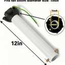 Ceiling Fan Extension Rod,Ceiling Fan Downrod with Ball Head,Downrod Extension for Fan,1 inch Outside Diameter, Boom Suitable for a Wide Range of (white, 12 inch)