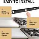 Stove Gap Covers,Stove Gap Filler, Range Trim Kit, Stove Gap Guards, Heat Resistant and Easy to Clean Aluminum Black 23.4 in.
