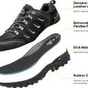 NORTIV 8 Men's Waterproof Hiking Shoes Leather Low-Top Hiking Shoes for Outdoor Trailing Trekking Camping Walking,Size 10