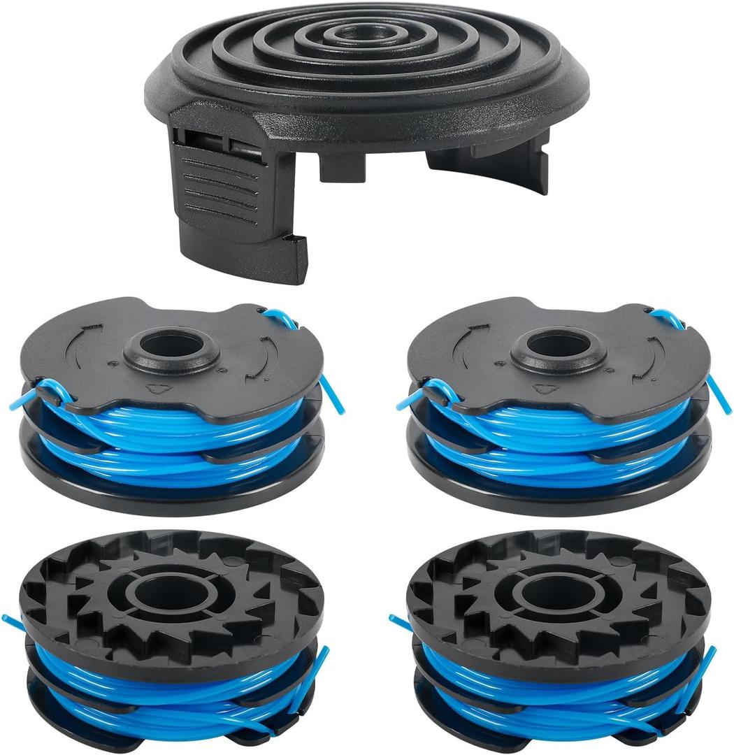 20115E-B 0.065" Dual Line Replacement String Trimmer Line Spool Compatible with Harbor Freight 20115E-B Bauer Corded 5.5 Amp 15 Inch String Trimmer, 27ft (4 Spool+1 Cap)