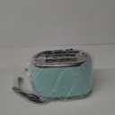 MELLERHOME Retro Toaster 2 Slice, 7 Browning Levels, 3 Functions (Reheat, Defrost, Cancel), Stainless Steel Features, Removable Crumb Tray, Under Base Cord Storage, Turquoise
