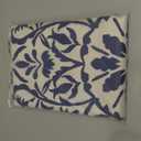 Navy Blue Boho Pillow Covers 24x24 Set of 2, Bohemian Ethnic Carpet Pattern Design Decorative Throw Pillows Linen Blue Print Farmhouse Cushion Pillow Covers for Sofa Couch Outdoor Decor