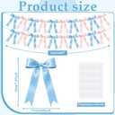 NatNarr 2 Pcs Gender Reveal Party Decor, Pink and Blue Garland Banner Satin Ribbon Party Decorations Pre-Strung Bow Decor Banner for Baby Shower Wedding Birthday Parties