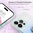 Compatible with iPhone 14 Pro Case,Magnetic Car Mount Supported Slim Thin Glitter Sparkle with 360 Ring Holder Kickstand Protective Phone Cover for iPhone 14 Pro 6.1", Gradient Blue