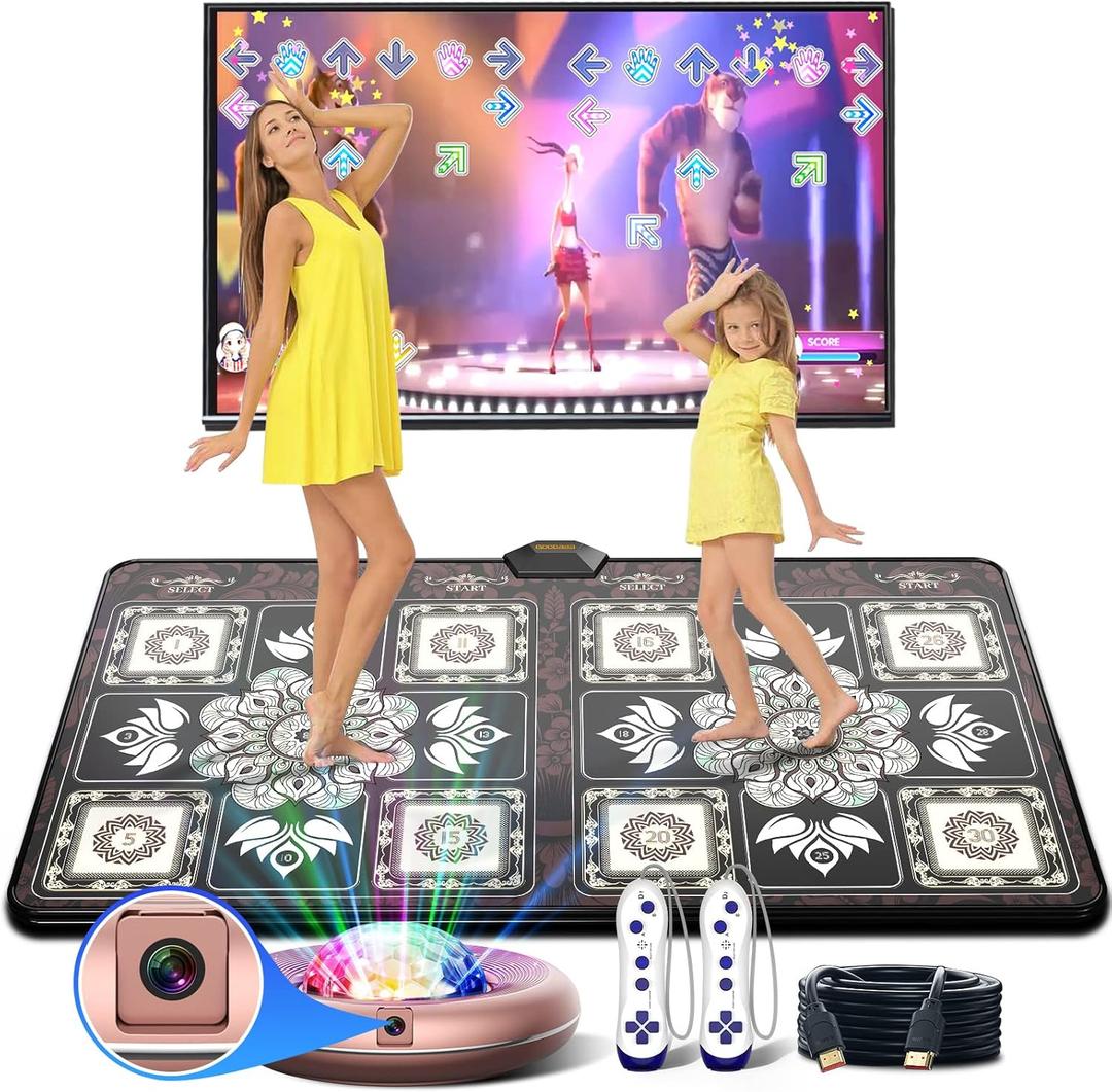 HAPHOM TIK-Tok Dance Game Soft Mat Toys - Wireless Family Fun Electronic Dance Mats for Kids and Adults - Double Use Exercise Dance Wrinkle-Free & Non-Slip Pad for TV, Gifts for Boys & Girls (Boho) 