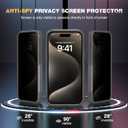 Diaclara Designed for iPhone 15 Pro Max Case, [with Privacy Screen Protector] [Anti Spy] [Military Grade Drop Protection] Heavy Duty Full-Body Shockproof Phone Case, Natural Titanium