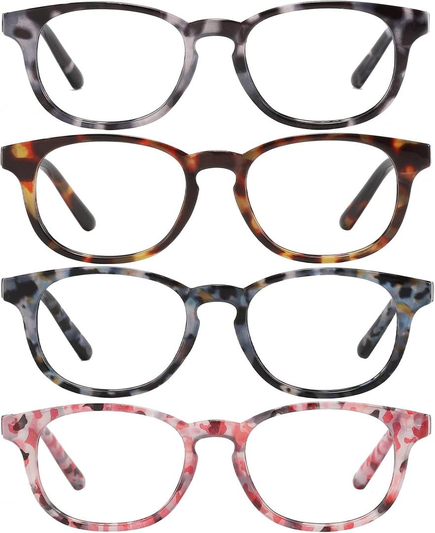 Przene Reading Glasses for Men Women Blue Light Blocking Readers Spring Hinges Lightweight Style Pack